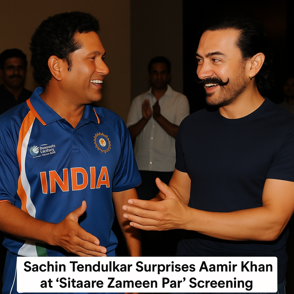 Full Story: Sachin Tendulkar Surprises Aamir Khan at ‘Sitaare Zameen Par’ Screening